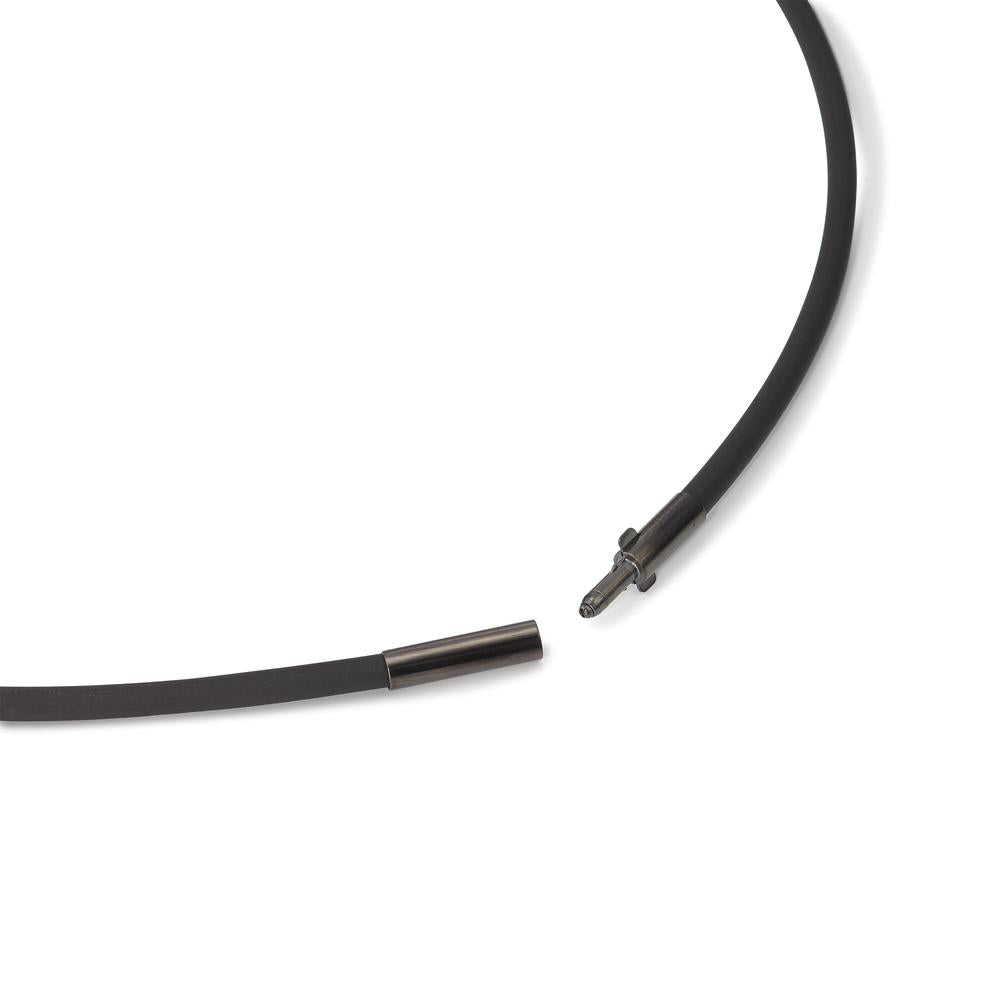 Collier Silicone, Acier inoxydable noir PVD 42 cm Ø3 mm