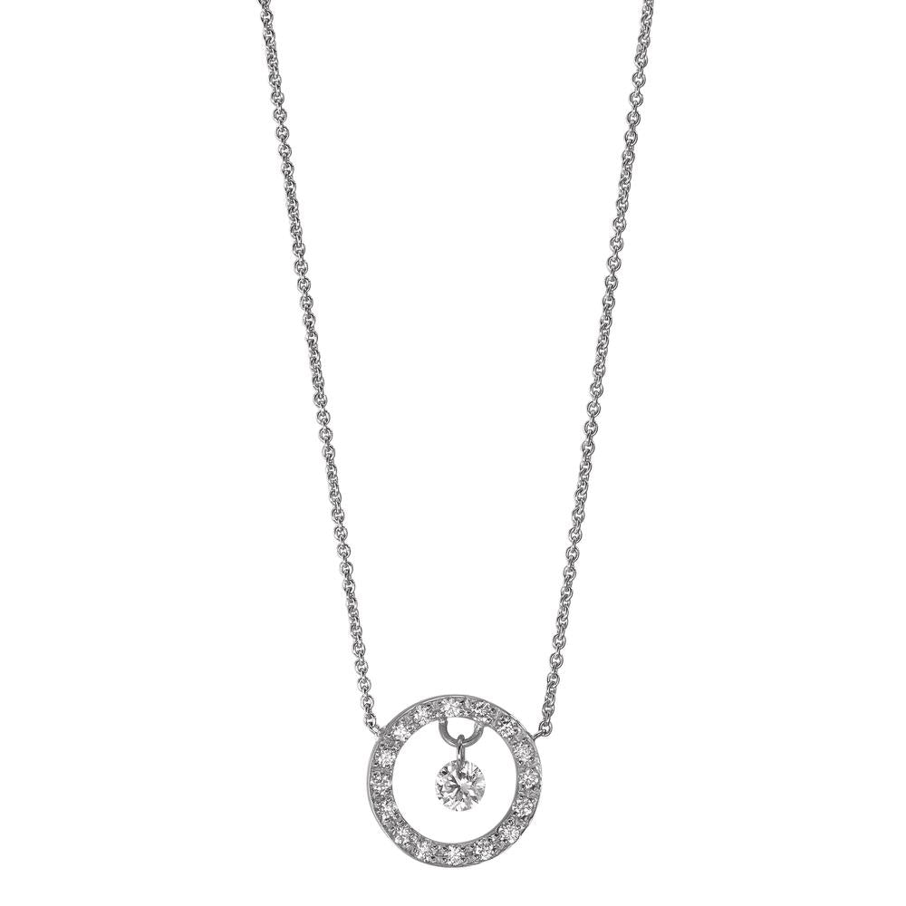 Collier Or blanc 18K Diamant 0.14 ct, 17 Pierres, w-si 40-42 cm