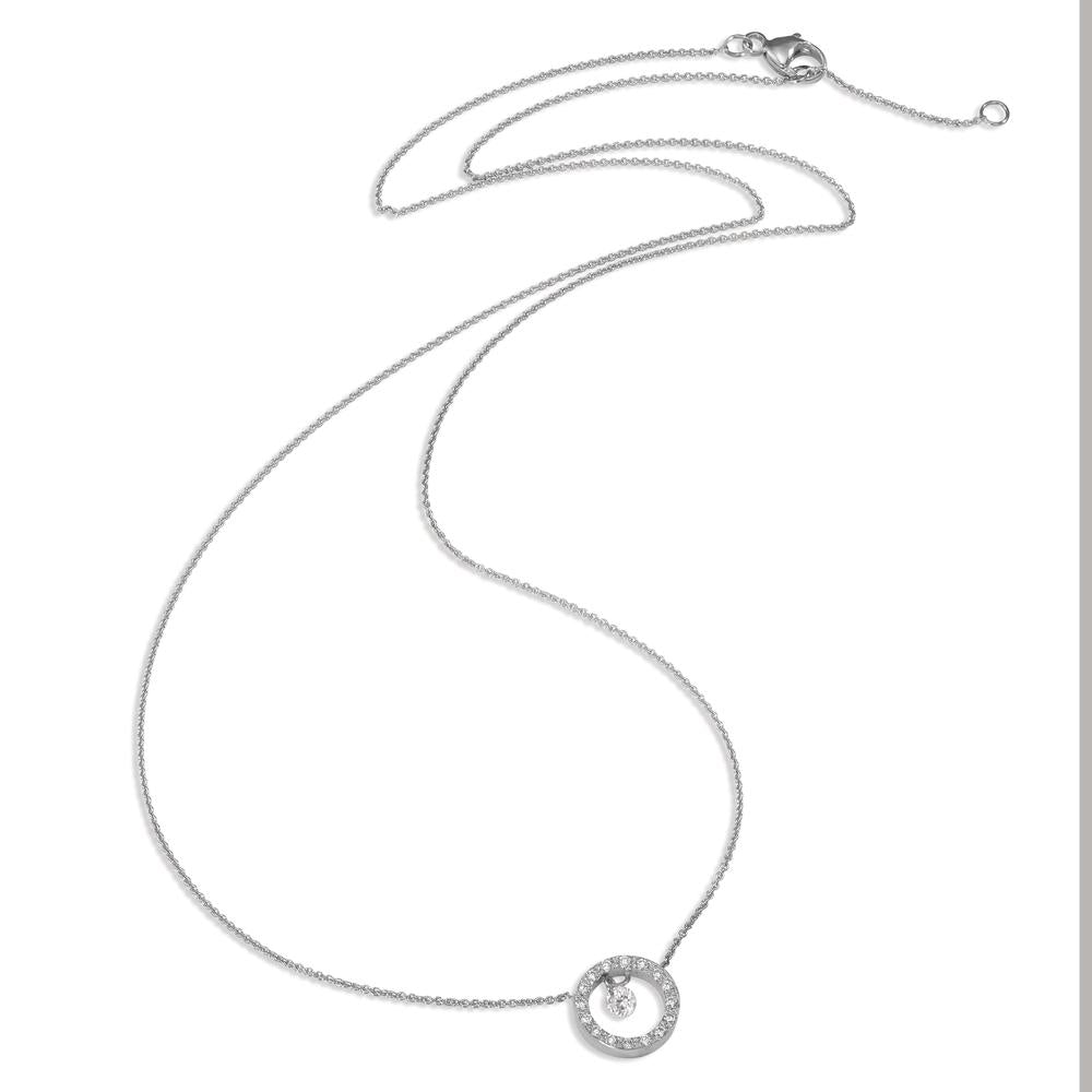 Collier Or blanc 18K Diamant 0.14 ct, 17 Pierres, w-si 40-42 cm