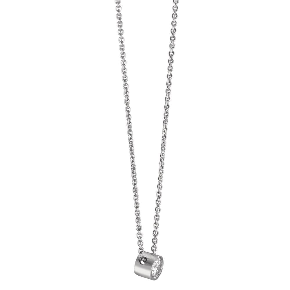 Collier Or blanc 18K Diamant 0.06 ct, w-si 40-42 cm