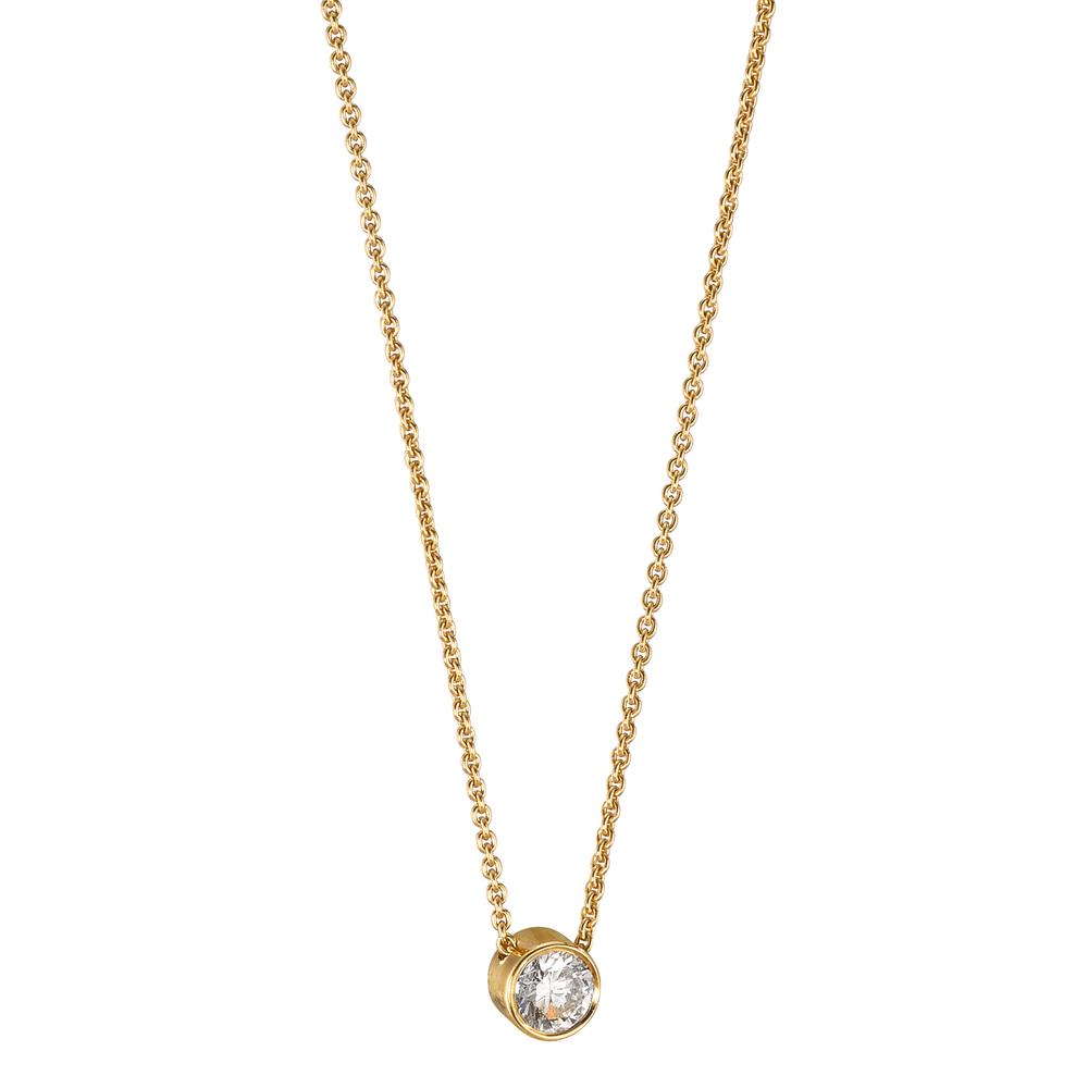 Collier Or jaune 18K Diamant 0.10 ct, w-si 40-42 cm