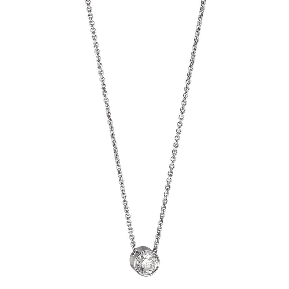 Collier Or blanc 18K Diamant 0.10 ct, w-si 40-42 cm