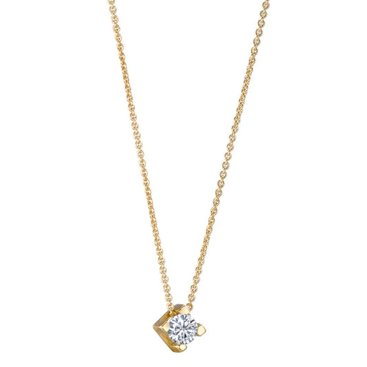 Collier Or jaune 18K Diamant 0.10 ct, w-si 40-42 cm