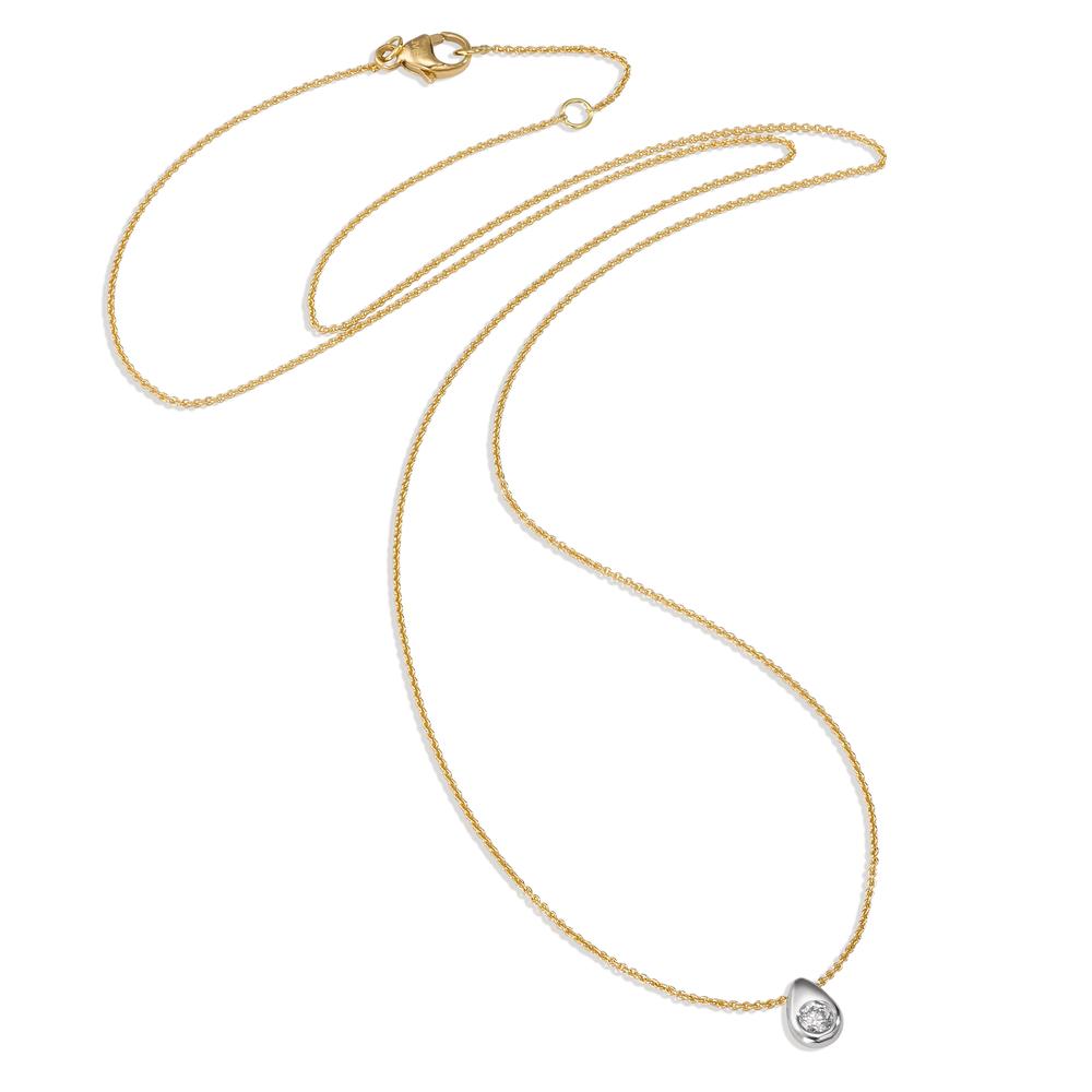 Collier Or jaune 18K Diamant 0.06 ct, w-si Bicolore 40-42 cm