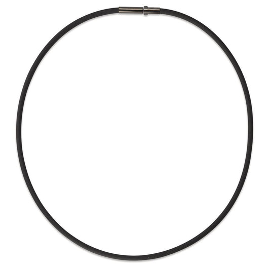 Collier Silicone, Acier inoxydable noir PVD 50 cm Ø3 mm