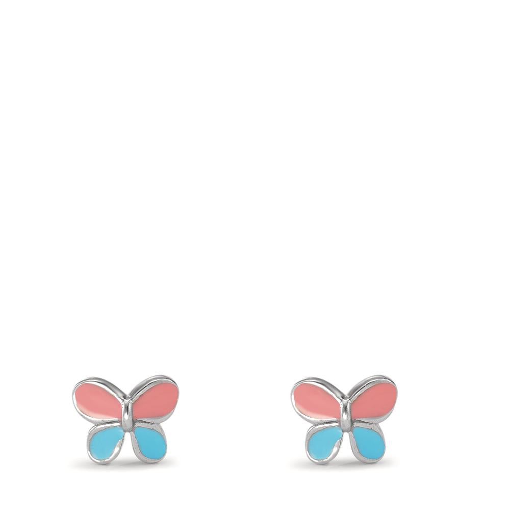 Clous d'oreilles Argent Rhodié Papillon Ø5 mm