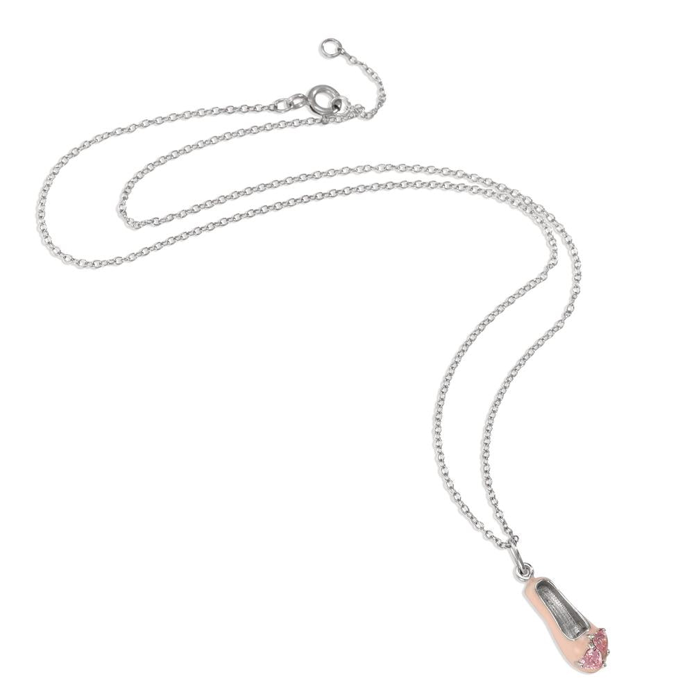 Chaînette avec pendentif Argent Zircone 2 Pierres Rhodié Ballet 36-38 cm