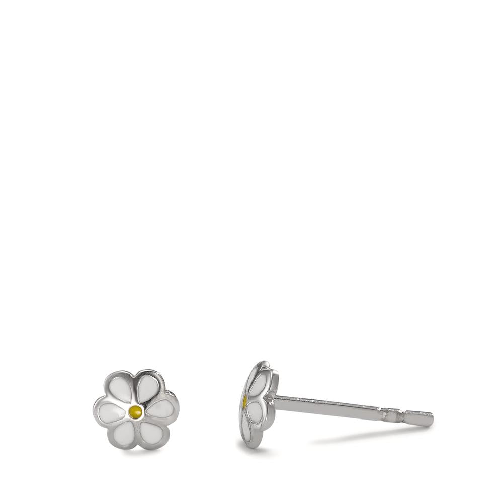 Clous d'oreilles Argent Rhodié Fleur Ø4.5 mm