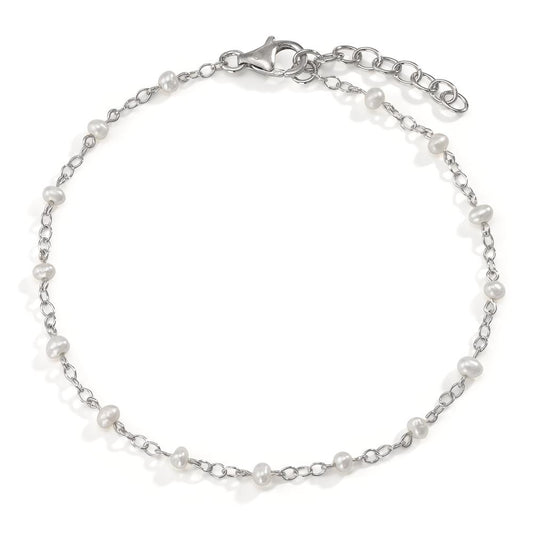 Bracelet Argent Rhodié perle d'eau douce 17.5-19.5 cm