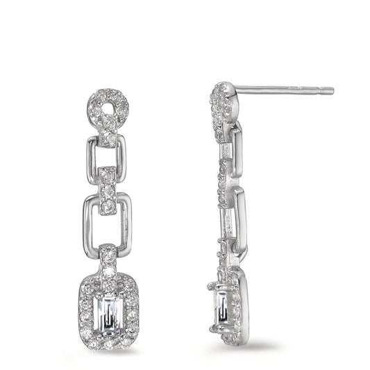 Pendant d'oreilles Argent Zircone Rhodié