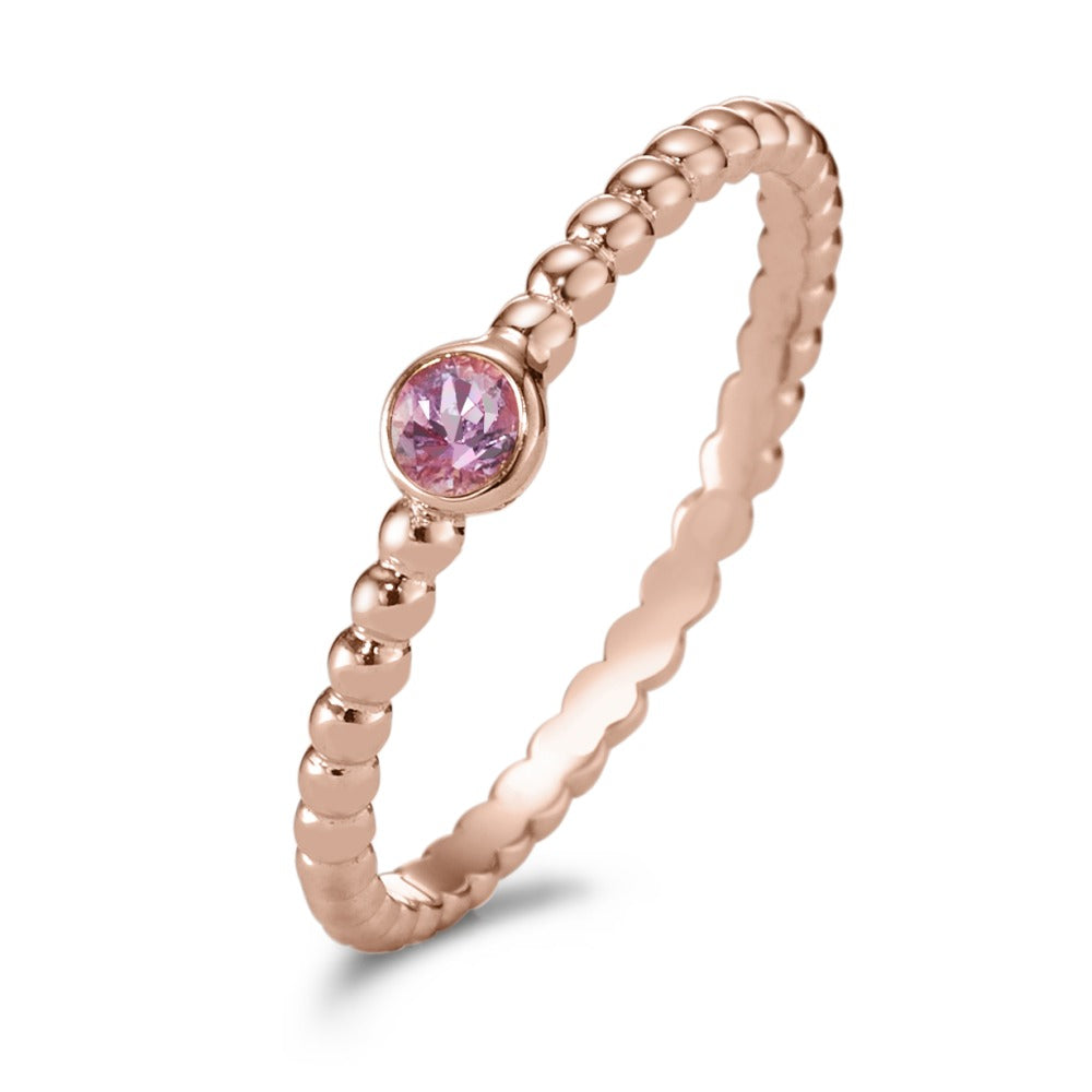 Bague solitaire Or rouge 18K Saphir rose