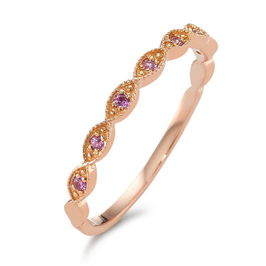 Bague d'éternité Or rouge 18K Saphir rose, 7 Pierres