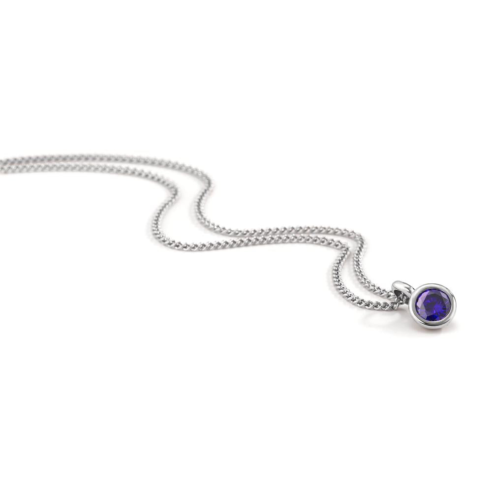 Chaînette avec pendentif Acier inoxydable Zircone violet 42 cm Ø7 mm