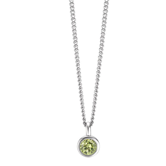 Chaînette avec pendentif Acier inoxydable Zircone vert 42 cm Ø7 mm