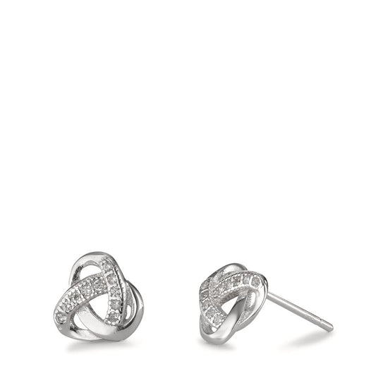 Clous d'oreilles Argent Zircone 20 Pierres Rhodié Ø8 mm