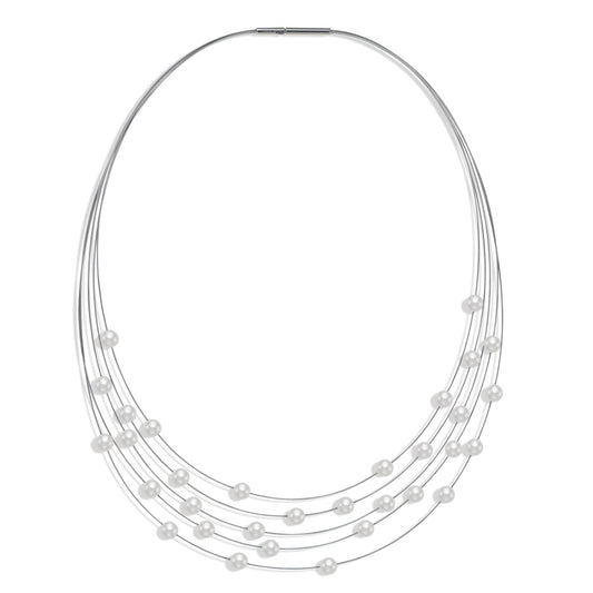 Collier Acier inoxydable perle de culture 42 cm