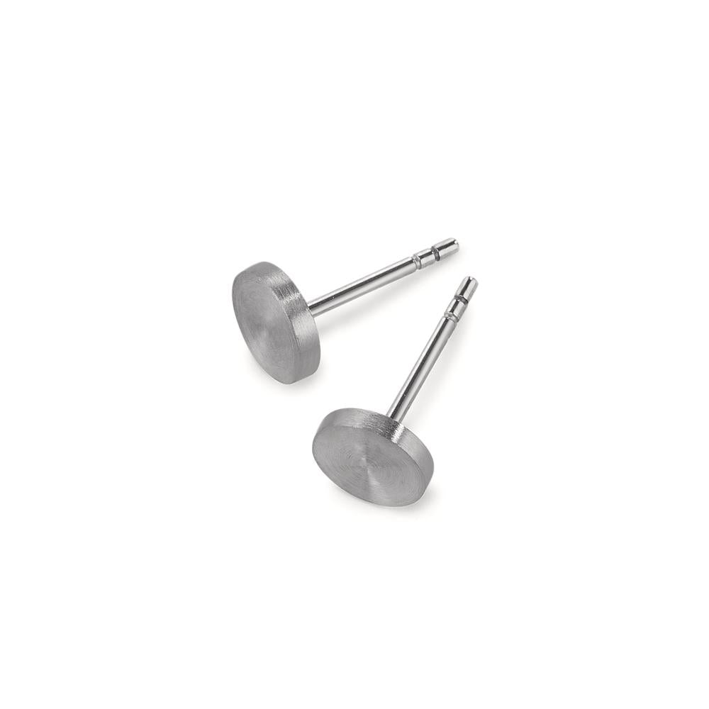 Clous d'oreilles Acier inoxydable gris PVD Ø7 mm