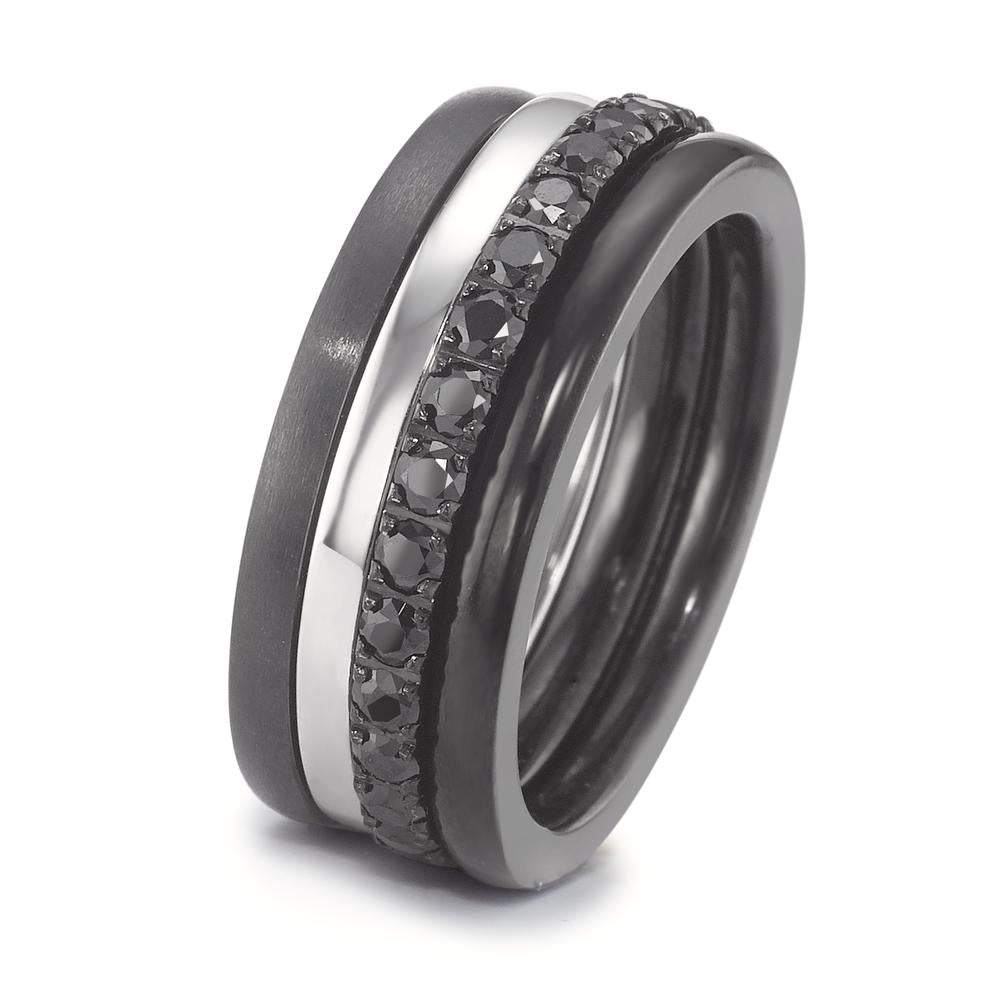 Bague Acier inoxydable Zircone