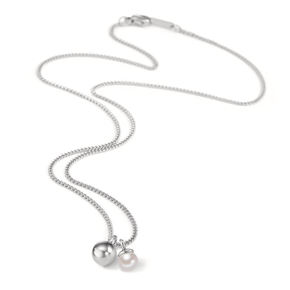 Collier Acier inoxydable perle de culture 45 cm Ø8 mm