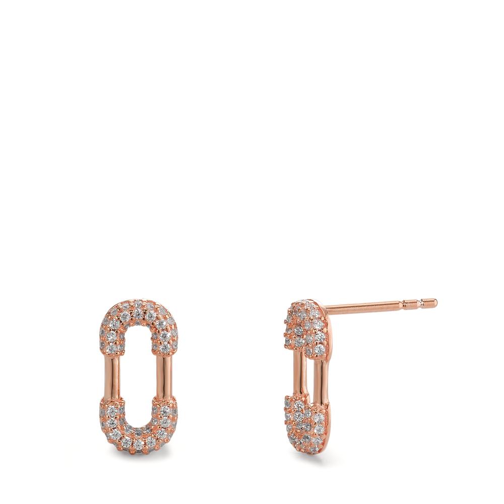 Clous d'oreilles Argent Zircone rosé Plaqué or