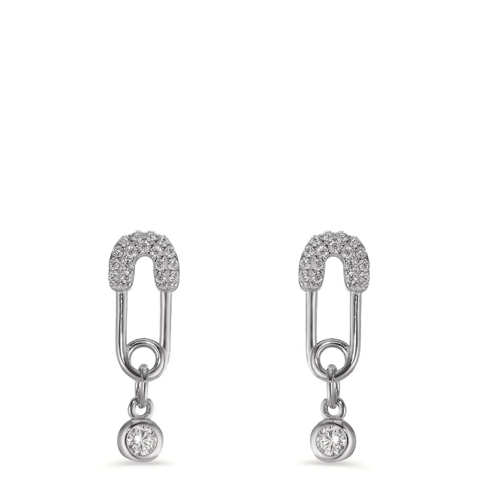 Pendant d'oreilles Argent Zircone Rhodié