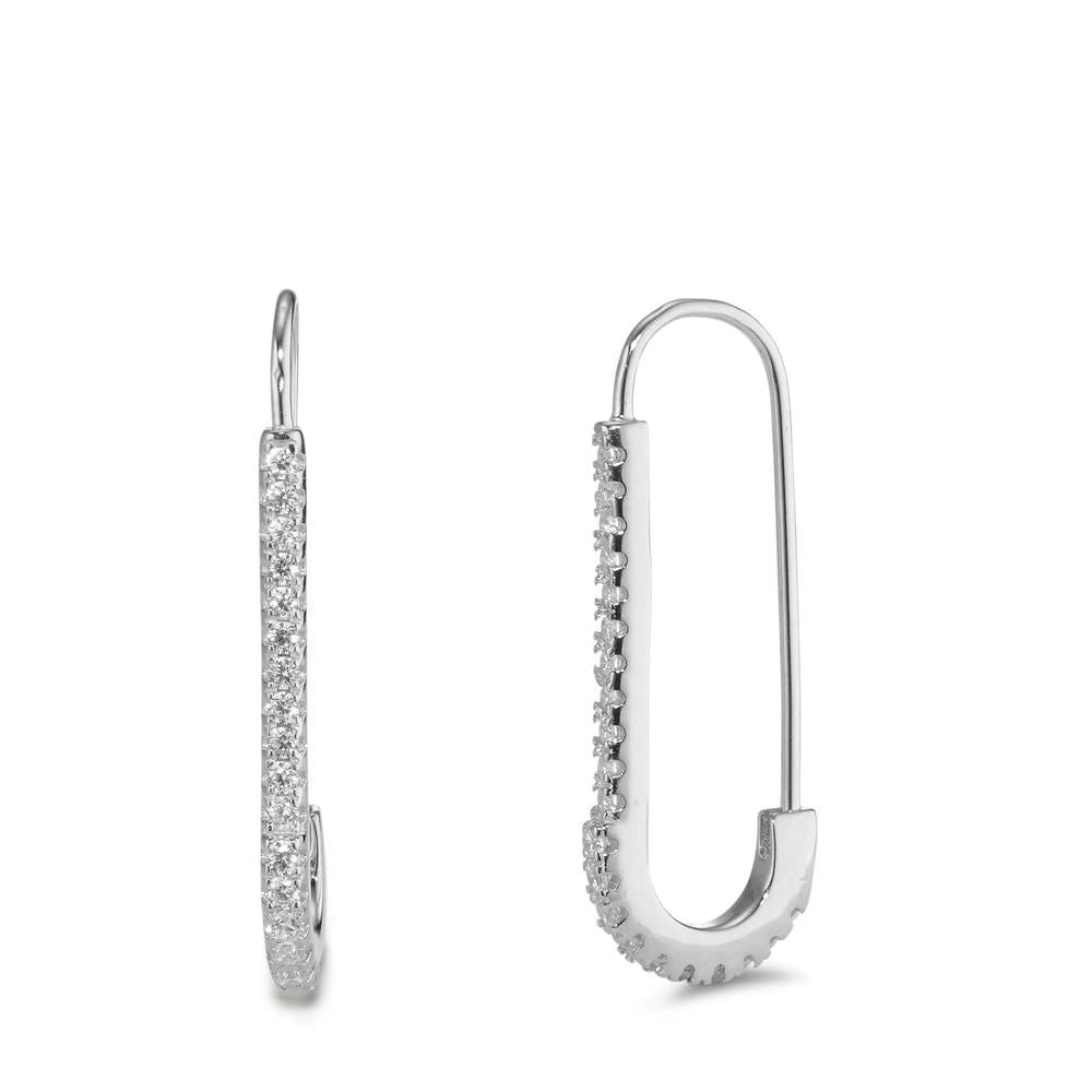 Pendant d'oreilles Argent Zircone Rhodié