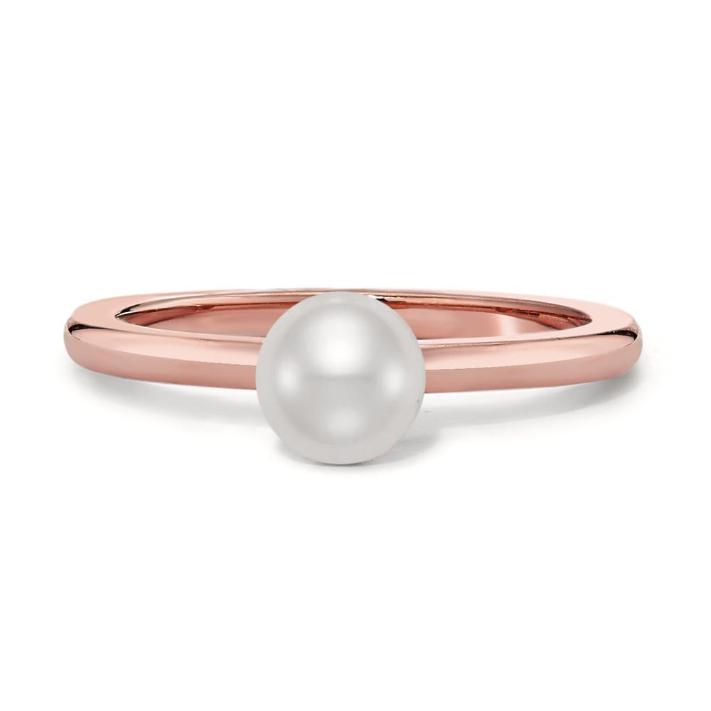 Bague Acier inoxydable rosé PVD perle de culture