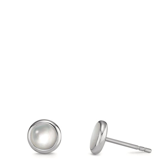 Clous d'oreilles Acier inoxydable nacre Ø8 mm