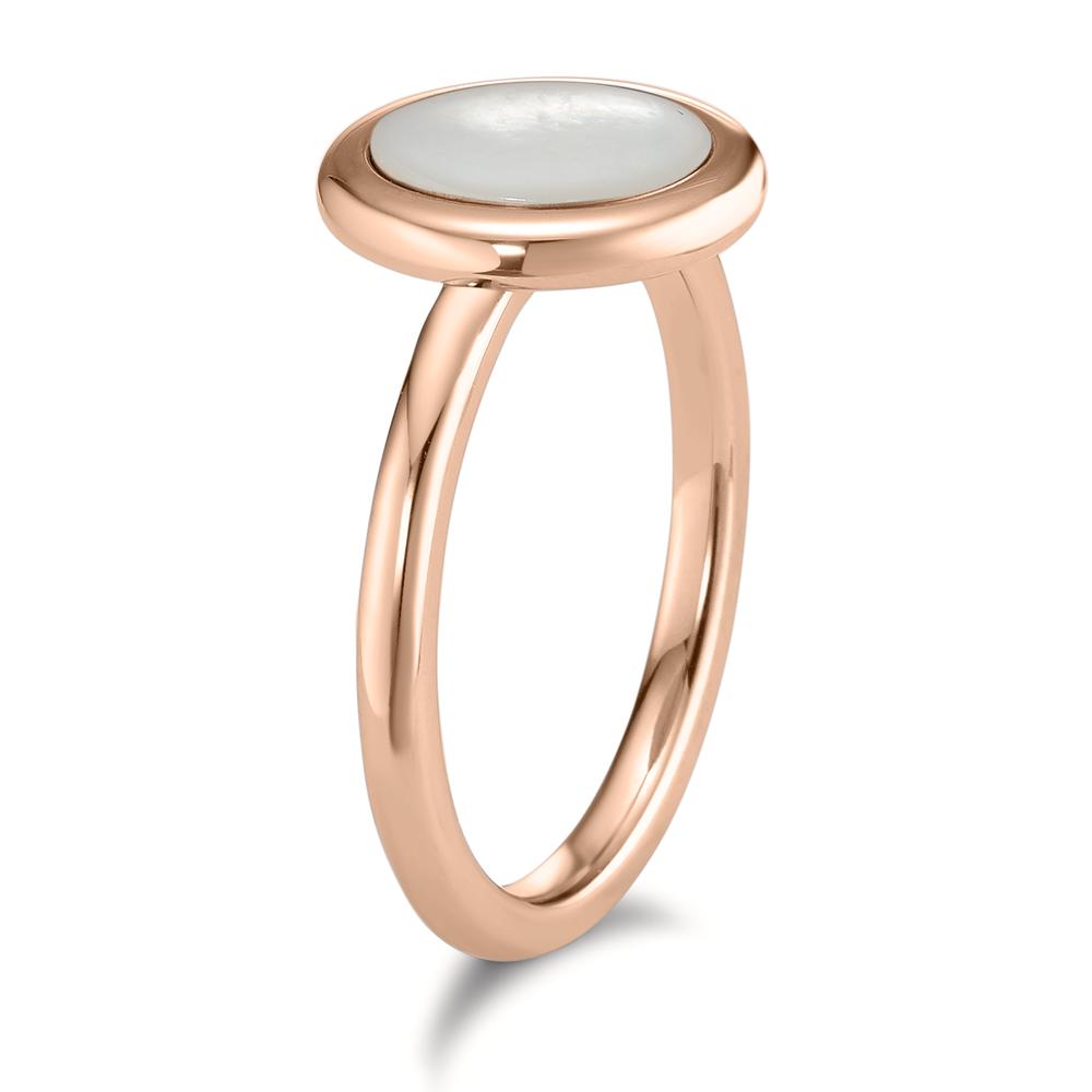 Bague Acier inoxydable rosé PVD nacre Ø12 mm