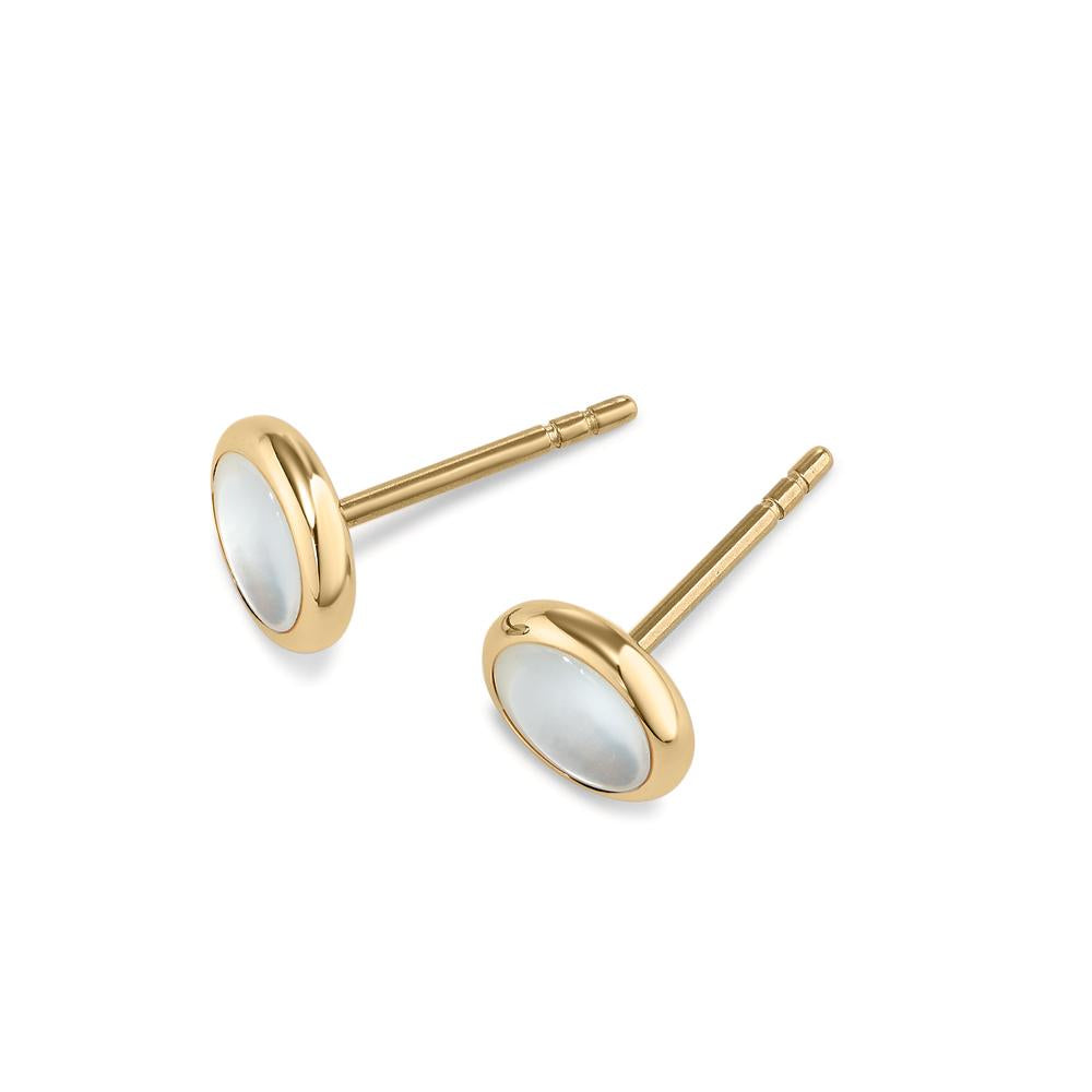 Clous d'oreilles Acier inoxydable jaune PVD nacre Ø8 mm