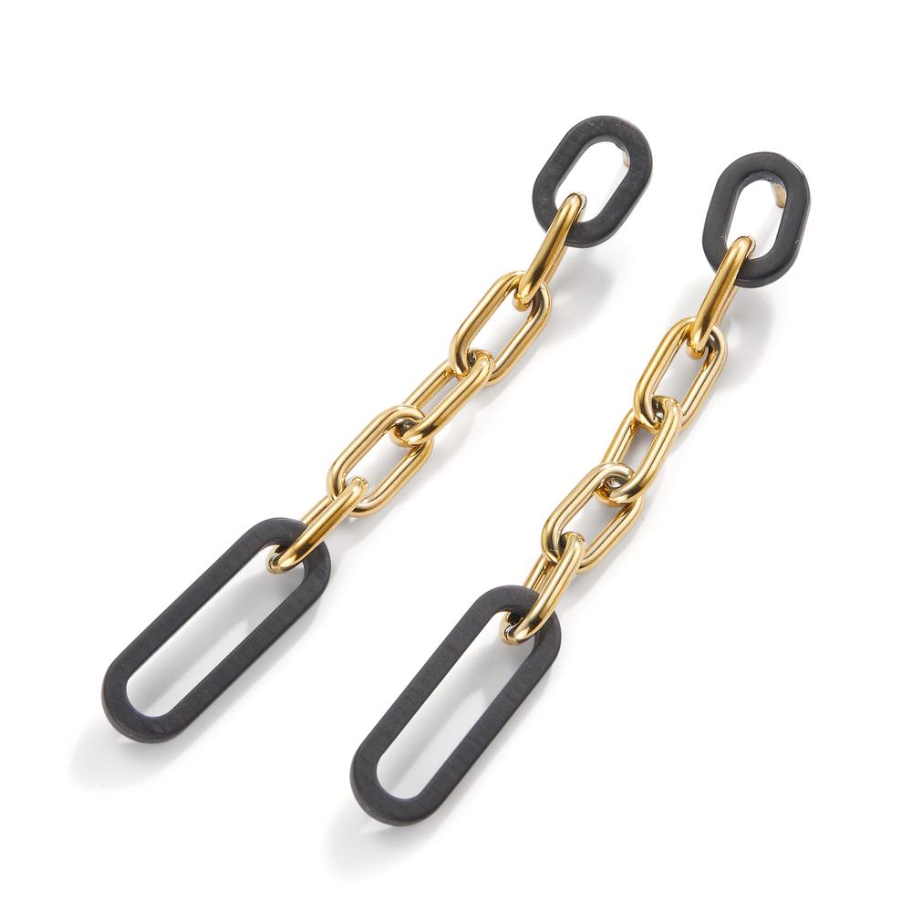 Pendant d'oreilles Acier inoxydable, Carbone jaune PVD