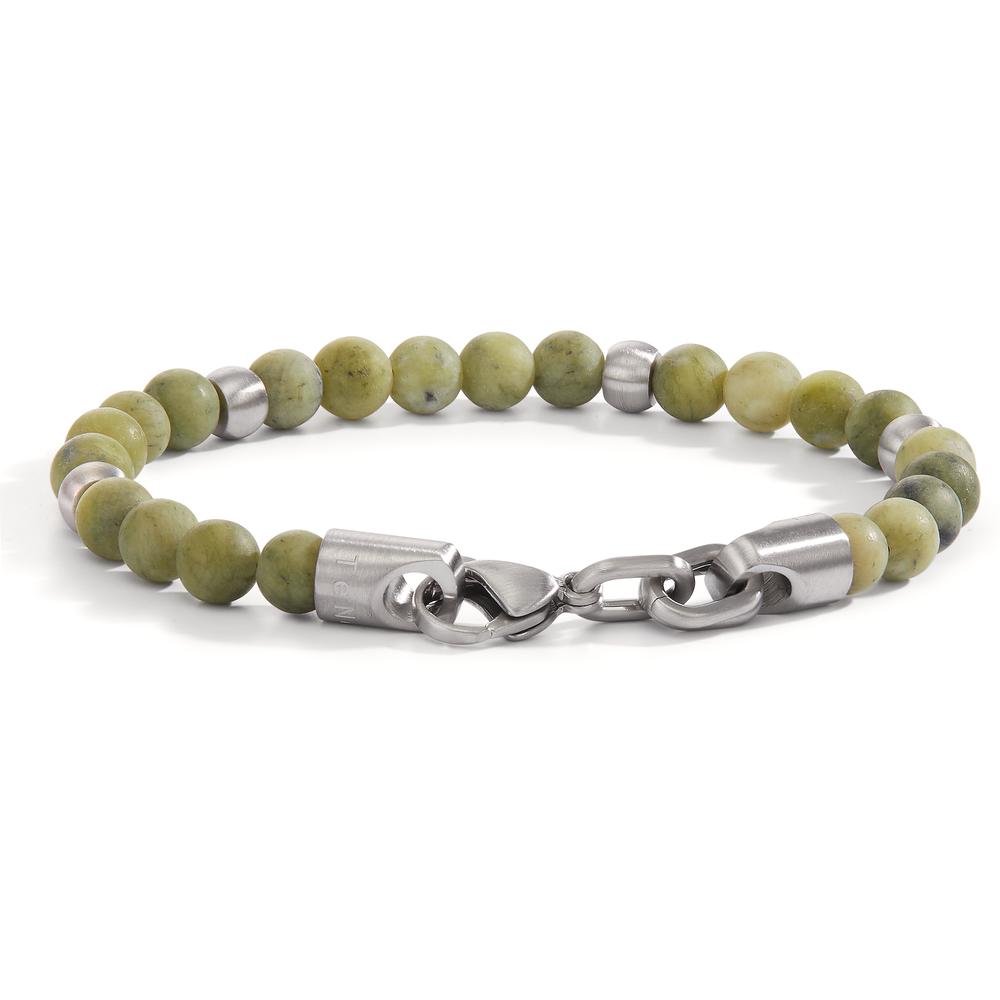 Bracelet Acier inoxydable Jade vert 19 cm Ø6.5 mm