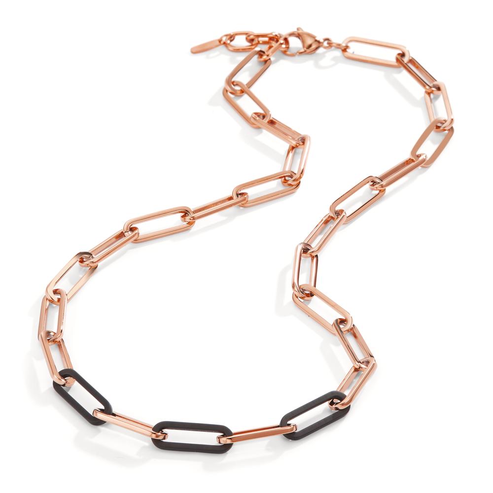 Collier Acier inoxydable, Carbone rosé PVD 45-48 cm