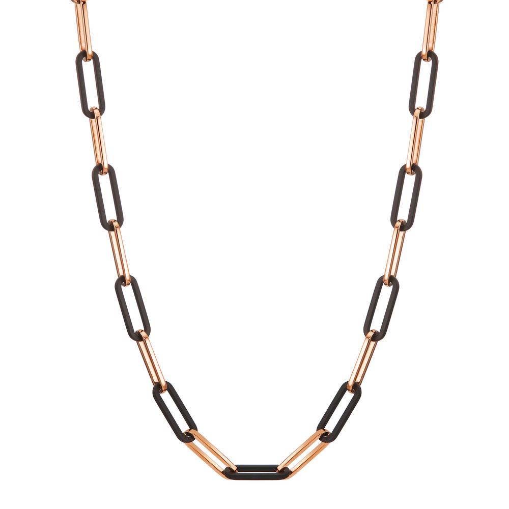 Collier Acier inoxydable, Carbone rosé PVD 45-48 cm