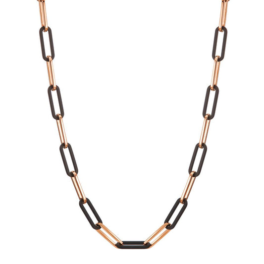 Collier Acier inoxydable, Carbone rosé PVD 45-48 cm