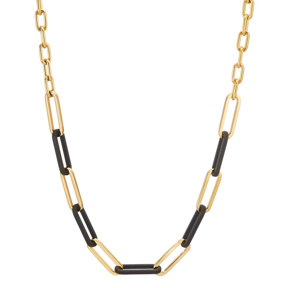 Collier Acier inoxydable, Carbone jaune PVD 42-45 cm