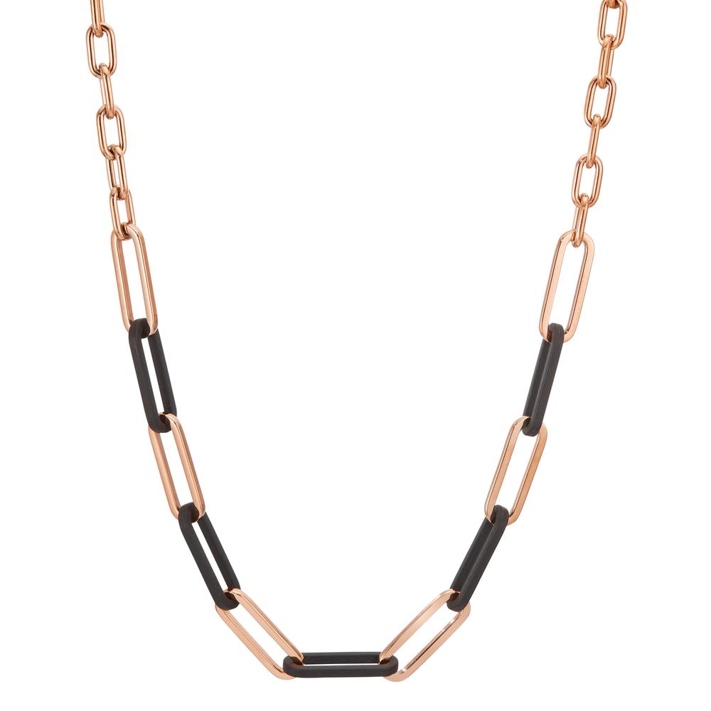 Collier Acier inoxydable, Carbone rosé PVD 42-45 cm