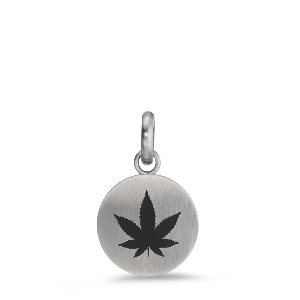 Pendentif Acier inoxydable Émaillé Cannabis Ø15 mm