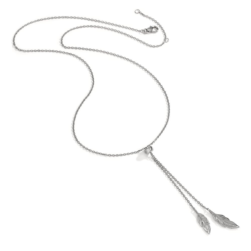 Collier Argent Rhodié Plume 41-45 cm