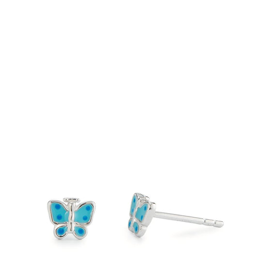 Clous d'oreilles Argent Rhodié Papillon Ø6 mm