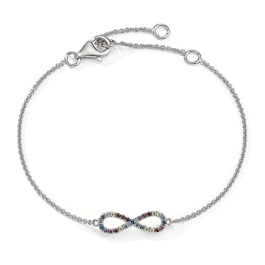 Bracelet Argent Rhodié Infini 14-18 cm