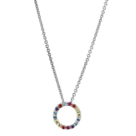 Collier Argent Zircone coloré Rhodié 42-45 cm