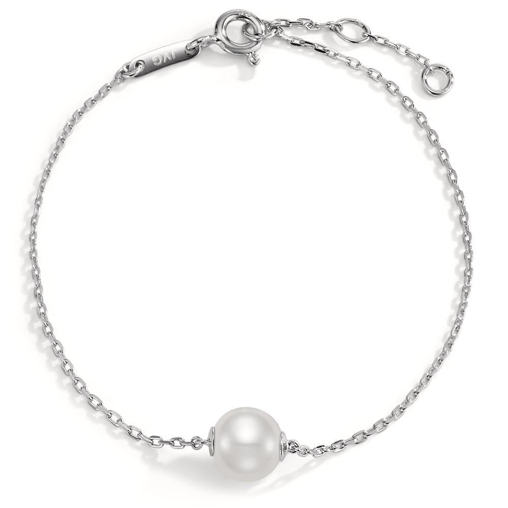 Bracelet Argent Rhodié perle d'eau douce 16-18 cm