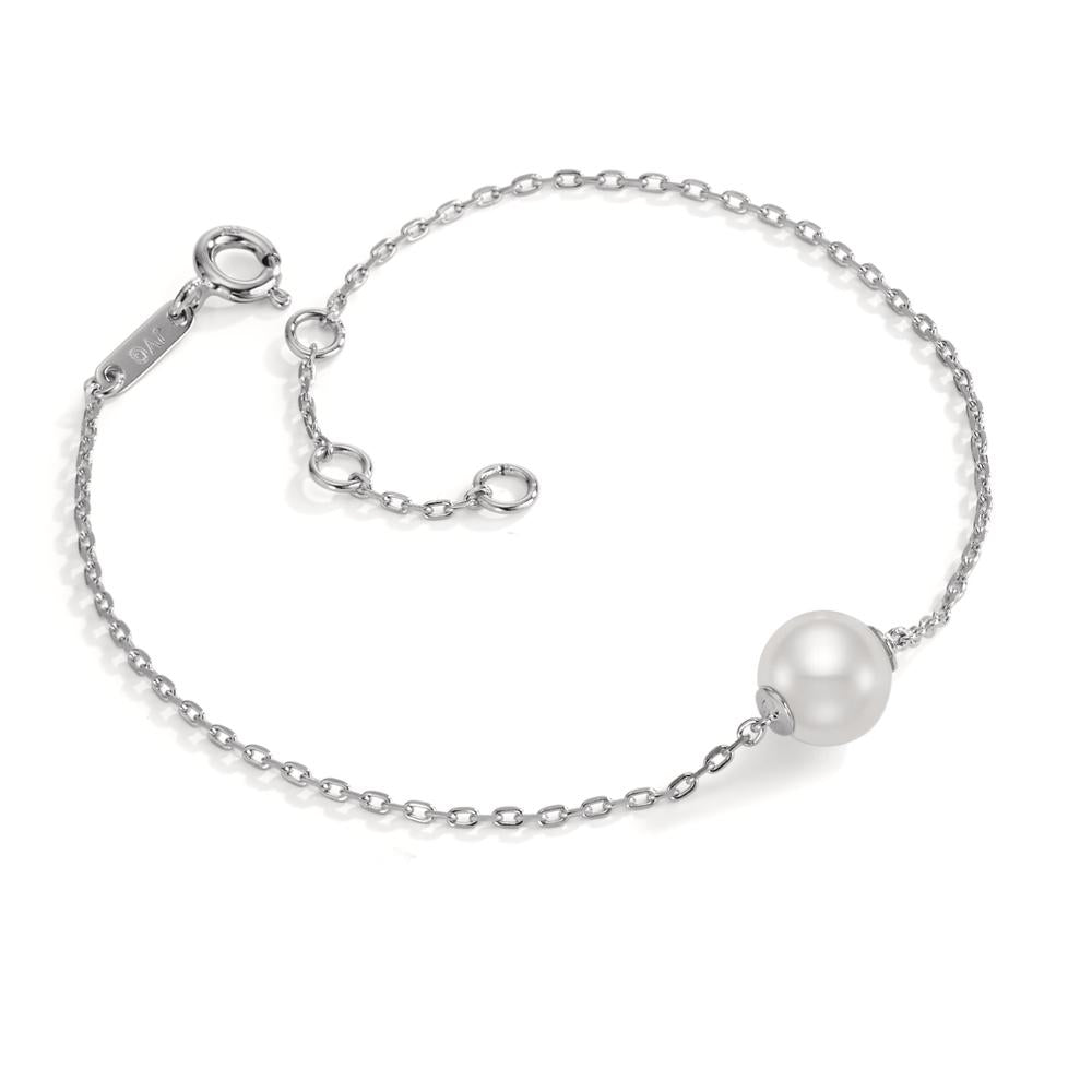 Bracelet Argent Rhodié perle d'eau douce 16-18 cm