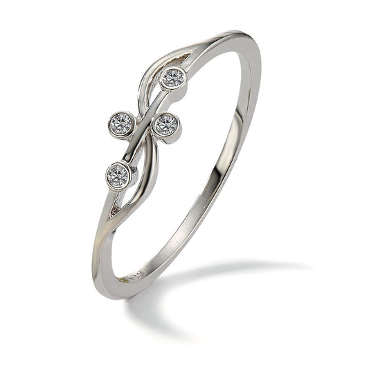 Bague Or blanc 14K Diamant 0.04 ct, 4 Pierres, w-si