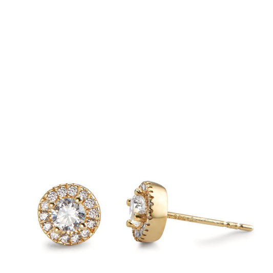 Clous d'oreilles Or jaune 14K Zircone Ø7 mm