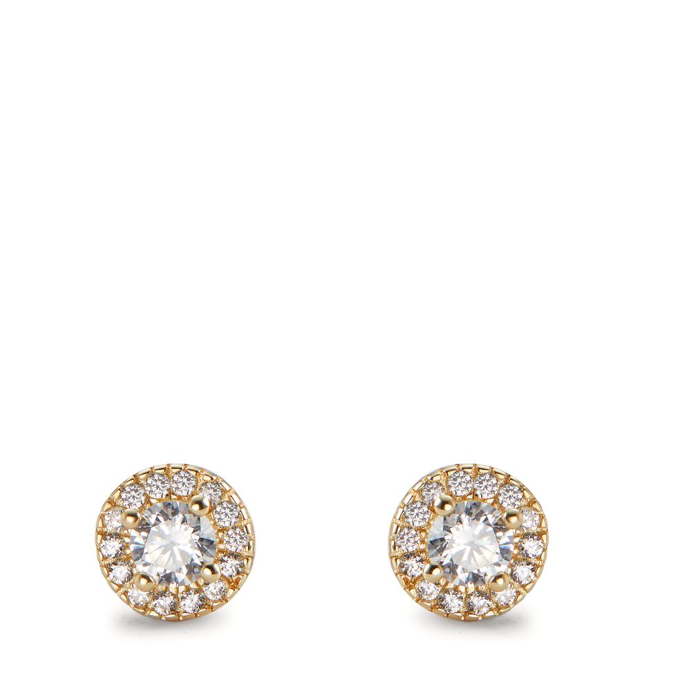 Clous d'oreilles Or jaune 14K Zircone Ø7 mm