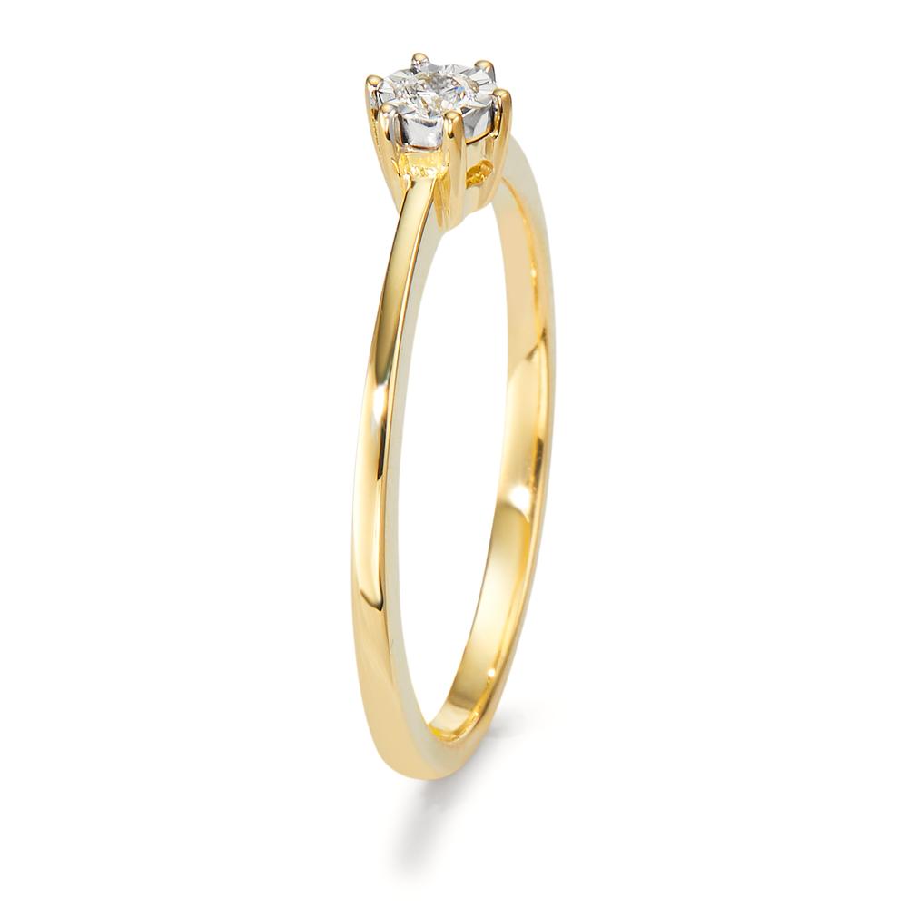 Bague Or jaune 18K Diamant 0.05 ct, w-si Bicolore Ø4 mm