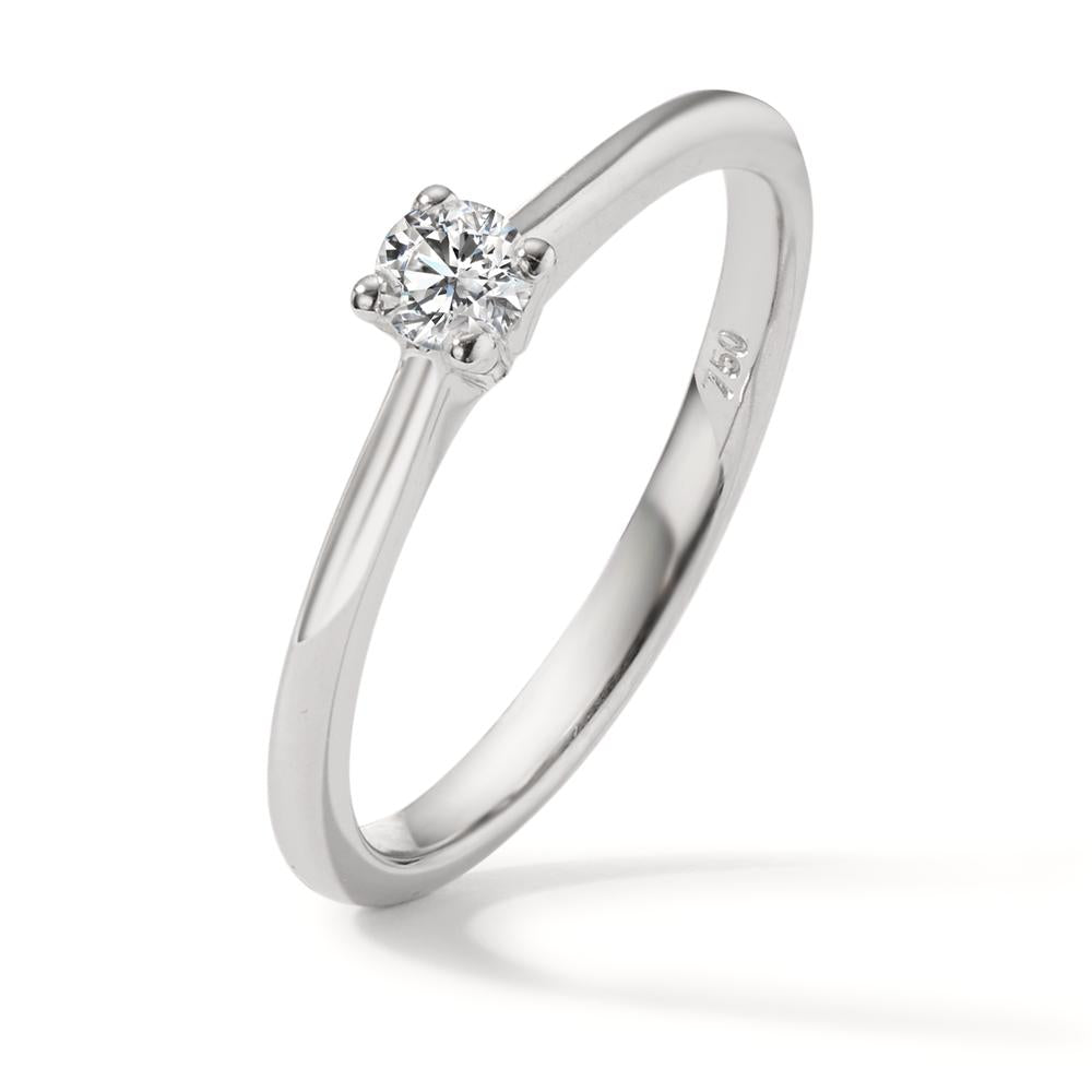 Bague solitaire Or blanc 18K Diamant 0.15 ct, w-si