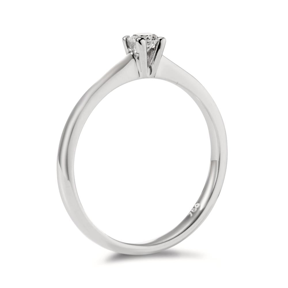 Bague solitaire Or blanc 18K Diamant 0.15 ct, w-si